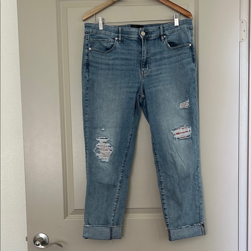White House Black Market Light Blue Distressed Boyfriend Jeans
